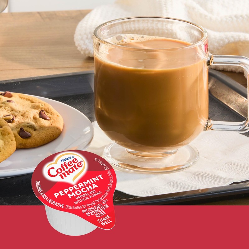Coffee mate Peppermint Mocha Creamer, Liquid Singles, 50/Box