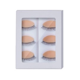 Replacement Eyelids, 3 Pairs Double Layers Eyelashes Eyelids, Realistic Eyelids for Eyelash Training and Practice, Silicone Practice Eyelash Eyelids, Mannequin Head Removable Parts (Skin Color)
