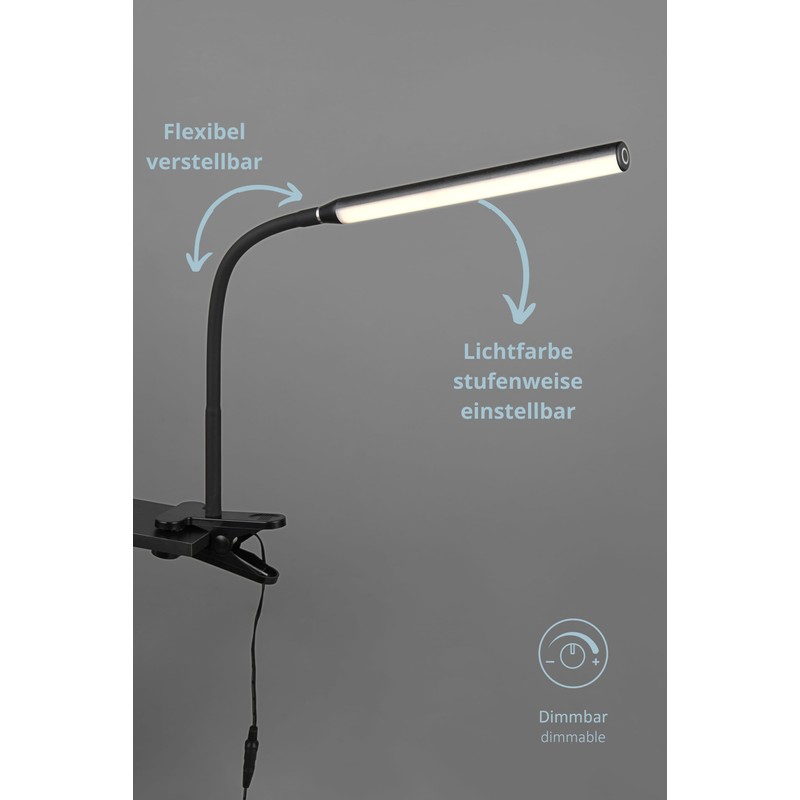 lightling Nella LED Clamp Light, Sensor Dimmer, On/Off Touch Function,