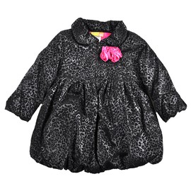 Penelope Mack Little Girls' Black Animal Print Jacket Coat W/Hat (5)