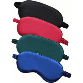 4 Pack Eye Mask,Ultra Soft Satin Sleep Masks for Men & Women,Shading Effect, Zero Pressure and Eco-Friendly, Perfect for Sleeping & Traveling (Multiple colors, 20.5 * 9.5cm)