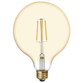 GE Lighting Large Vintage LED G40 Warm Candlelight, Amber Glass, 60 watt