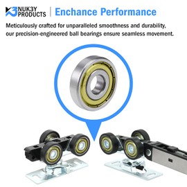 Nuk3y Bypass Sliding Door Hardware Soft Close with Finger Pulls (60" Track, Black)