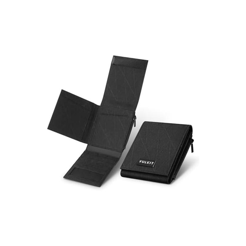 VULKIT Carteras de nailon con bloqueo RFID para hombre, billetera
