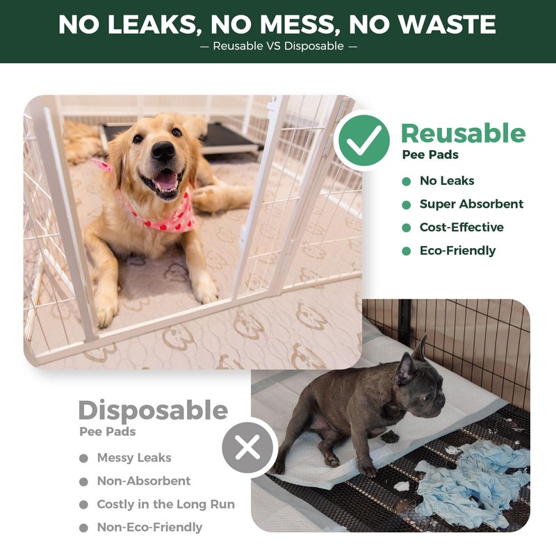 FXW Washable Pee Pads for Dogs, Puppy Pads with Super