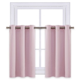 NICETOWN Camper RV Window Treatment Valance - Thermal Insulated Energy Smart Eyelet Top Curtains for Bedroom (Lavender Pink=Baby Pink, 2 Panels, 42W by 24L 1.2 inches Header)