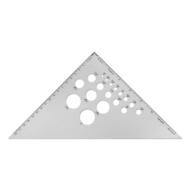 Alumicolor Aluminum 8 Inch Calibrated Drafting Triangle, 45/90 Degree
