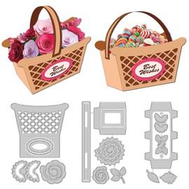 DELORIGIN 3D Flower Basket Cutting Dies Flower Card Making Die Stencil Carbon Steel Die Cuts Scrapbooking Embossing Template for Greeting Cards Craft Album Letter Party Invitation Envelope Decor