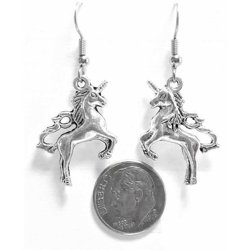 Unicorn – 3-D - 26.5x20mm - Silver alloy charm dangle