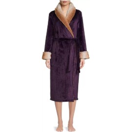 SECRET TREASURES WOMEN'S SUPERMINKY SLEEP ROBE *CHOOSE COLOR & SIZE - White/Purple Hearts, Regular, 3XL