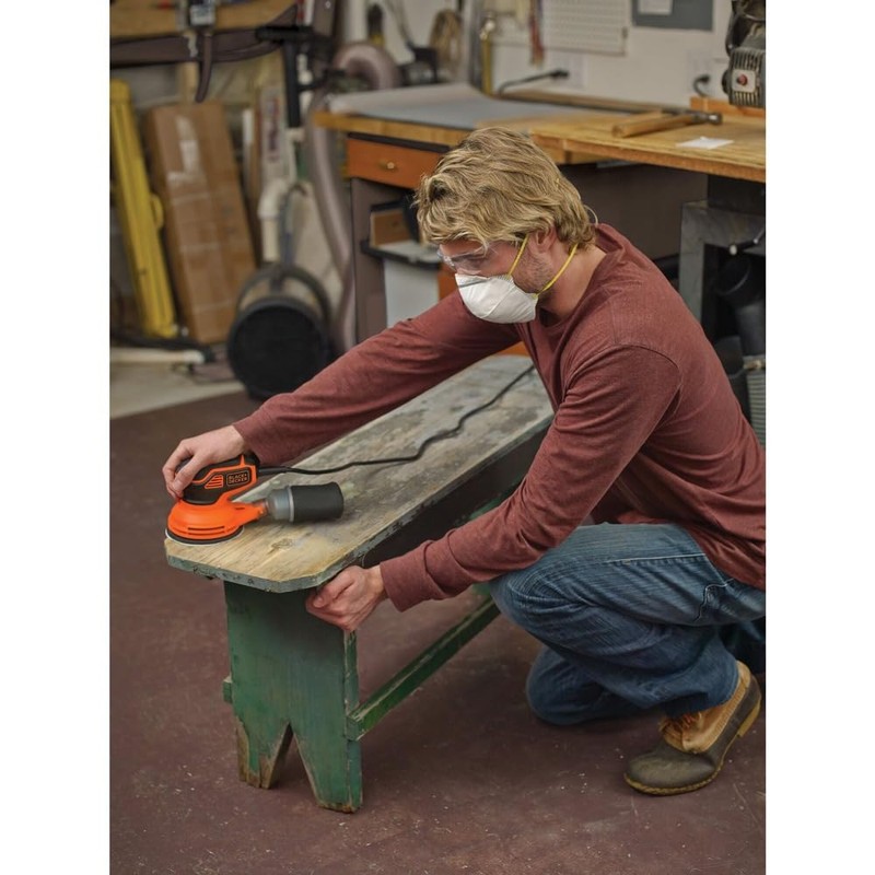BLACK+DECKER Orbital Sander, 5-inch Disc Sander, Corded (BDERO600)