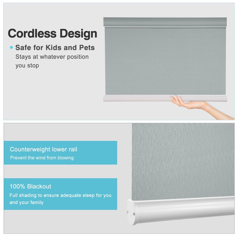 MYshade Custom Blackout Roller Windows Shades Cordless Roller Shades,Window Blinds,Blinds