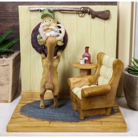 Buck Deer Smoking Pipe Hanging Hunter Wall Trophy On Living Room Wall Figurine