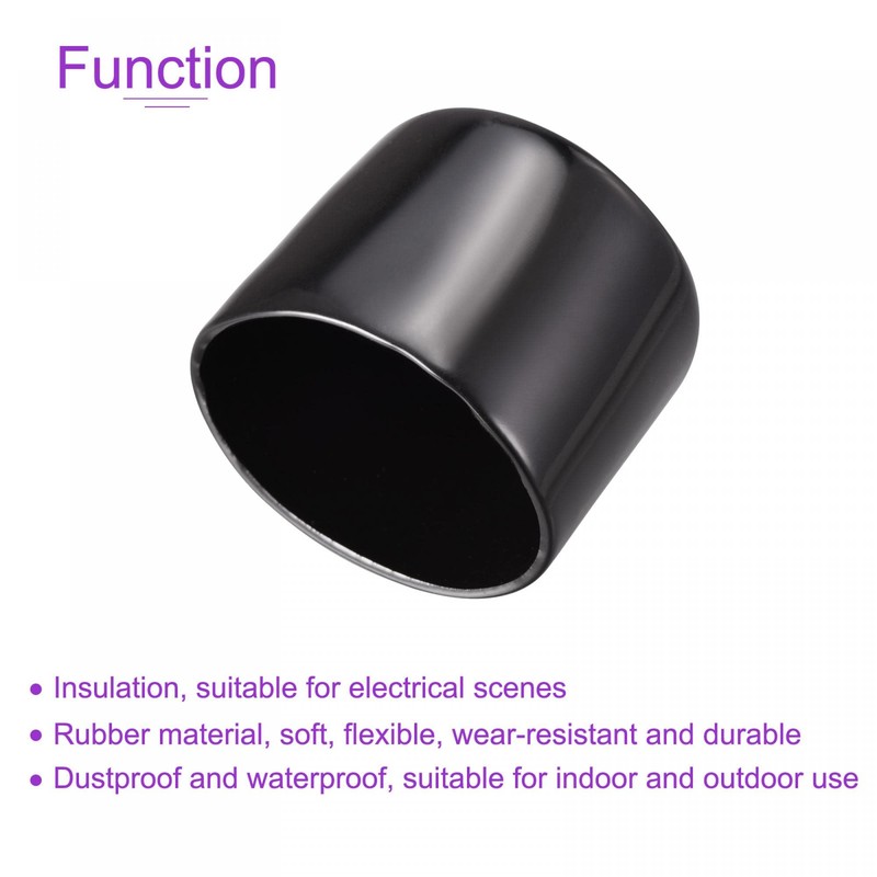 sourcing map 4 Pack 55mm ID Black Screw Thread Protectors
