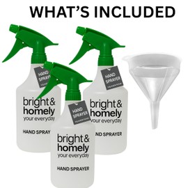 Sprühflaschen zur Reinigung, 750 ml, 3 leere Sprühflaschen mit Trichter, Handauslöser, leere Sprühflaschen für Gartenarbeit und Hausreinigung, strapazierfähig, industriell, nachfüllbar, Sprühflasche