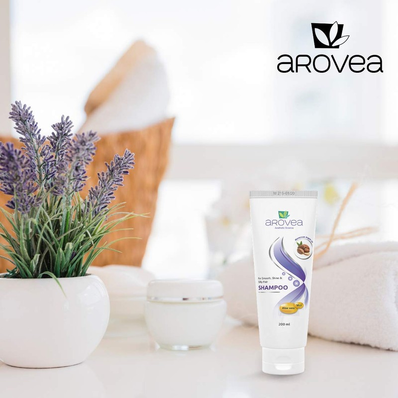 AROVEA Moroccan Argan Oil Shampoo for Smooth, Shine and Silky
