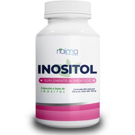 NAIMA Inositol, 200 Cápsulas  Suplemento Alimenticio 100 Puro Ingredientes Naturales, Sin Aditivos  Equilibrio Hormonal y Bienestar Emocional Mujeres