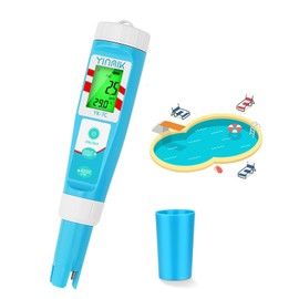 pH Chlorine Meter, Digital ORP Meter, Salinity Tester for Saltwater Pool, pH PPM EC Monitor for Hydroponics, SPA 7 in 1 pH Test Kit