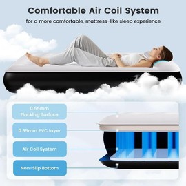 Queen Air Mattress with Built-in USB Rechargeable Air Pump (Queen 8inch)