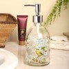 17oz Flower Glass Soap Dispenser Bottle with Plastic Pump,Set of