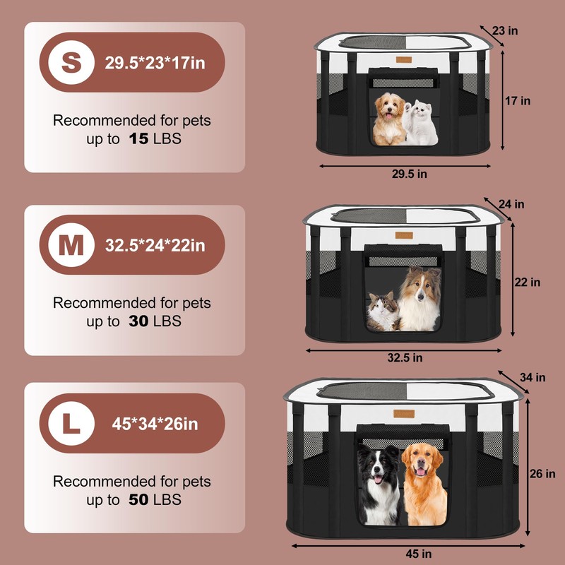 Dog Playpen - Foldable Cat Play Pens for Pubby, Kitten,