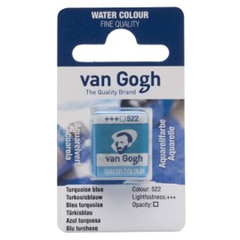 Van Gogh Watercolor Paint, Half Pan, Turquoise Blue 522