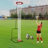Volleyball Setter Training Net Portable Training Equipment W/Adjustable Angle &