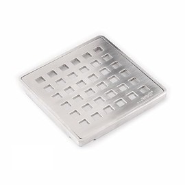 Wedi Drain Cover, Square Stainless Steel Grate Assembly with Stainless Steel Finish, 3-3/4"x3-3/4 x1/4, for Shower Base in Tiled Shower Surrounds (US1000057)
