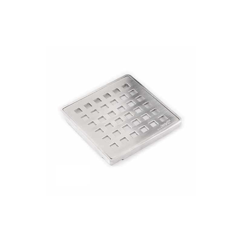 Wedi Drain Cover, Square Stainless Steel Grate Assembly with Stainless