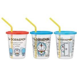 Skater SIH3ST I'm Doraemon Tumbler with Straw, 3 Pieces, Made in Japan, 11.4 fl oz (320 ml)