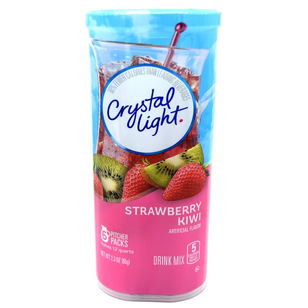 Crystal Light Strawberry Kiwi Drink Mix (12-Quart), 2.3-Ounce Canisters (Pack of 6)
