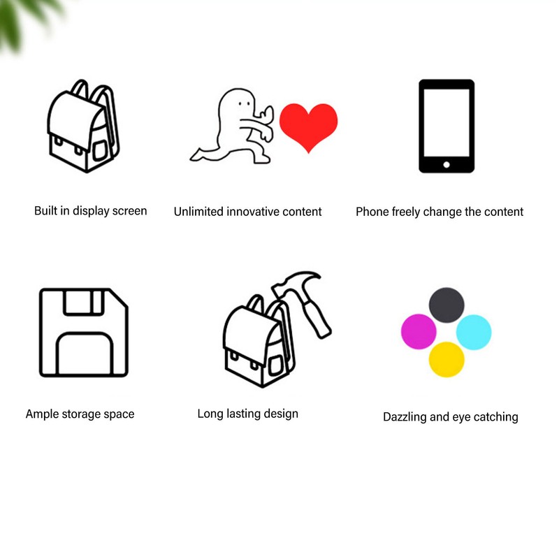 LED Backpack with Programmable Screen Colorful Sign Panel Smart Bluetooth