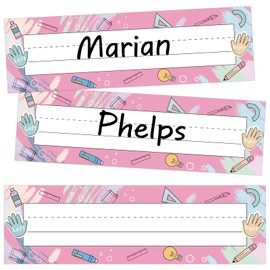 50 PCS Desk Nameplates Desk Name Tags for Classroom Desks & Cubbies 3 x 10 inches (Stationery, 3"X12")