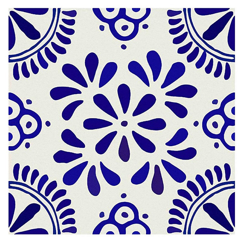 Poromoro Spanish Portuguese Azulejo Style Backsplash Peel and Stick Tile