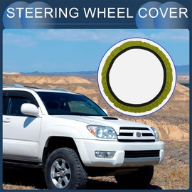 INFINAUTO Steering Wheel Cover, 14.6"-15" Car Steering Wheel Cover Viscose Fiber Green, 1 Pc