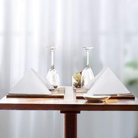 VCVCOO Cloth Napkins Set of 6, White Dinner Napkins Square Reusable17 Inch, Waffle Table Napkins Washable Great for Weddings Parties Holiday Dinner