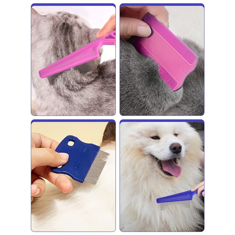 Flea Comb for Cats Dogs, 6 Pack Flea and Lice