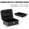 JORSION Locking Medium Steel Cash Box with Money Tray,Lock Box