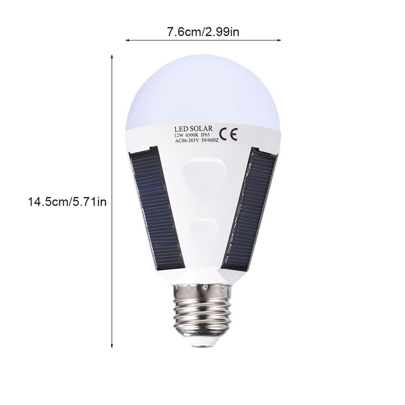 Solar Panel LED Light Bulb Portable Waterproof Indoor/Outdoor Hiking Camping