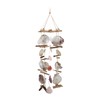 Relaxdays Windspiel mit Treibholz, Capiz-Muscheln, Jakobsmuscheln, großes Klangspiel als Strand