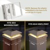 Solar Post Cap Lights Outdoor 6pack, White Waterproof Solar Powered