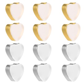 Shimmeroo 12 Pcs Silicone Flat Earring Backs for Studs, Clear Comfort Design, Earring Backs Replacements for Heavy Earrings Heart Shape