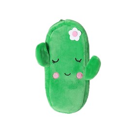 HSYHERE Creative Cute Lovely Funny Happy Animals Bear Frog Face Fruit Strawberry Watermelon Soft Stuffed Surface Clothes Zipper Pencil Box Pencil Case Pencil Holder Pouch Pen Bag - Cactus