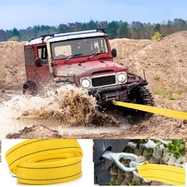 High-Strength 5 m Car Tow Rope with Two Safety Hooks, Car Tow Rope for Breakdown Aid and Vehicle Recovery, Heavy Duty Tow Rope with 5 Tonnes Load Capacity, Reflective Strips & Attachment