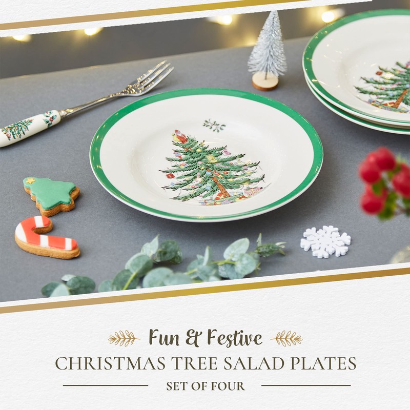 Spode Christmas Tree Salad Plate | Set of 4 Plates