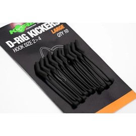 Korda D Rig Kickers: Large | Pre-tied Carp Fishing Rigs | Quick Change D-Rig Kickers for Perfect Presentation | Green & Brown, Size 2-4, 10 Pack