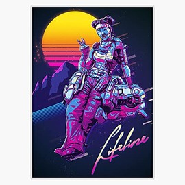Apex Legends - Lifeline 80S Retro Poster Bumper Sticker Window Vinyl Decal 5"