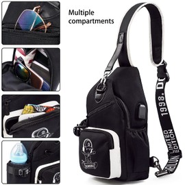 Junlion Sling Bag, Crossbody Shoulder Bag for Mens Women Multipurpose Daypacks Chest Bag Skateboarder