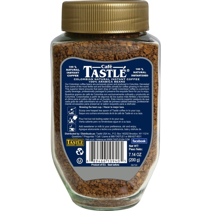 Cafe Tastle Colombian 100% Arabica Instant Coffee, 7.14 Ounce