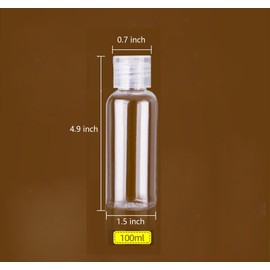 4PCS Empty Plastic Travel Bottles, 100ml Clear Travel Essentials Squeeze Bottles, Cosmetic Travel Container, Travel Size Bottle for Shampoo Lotion Liquid Conditioner